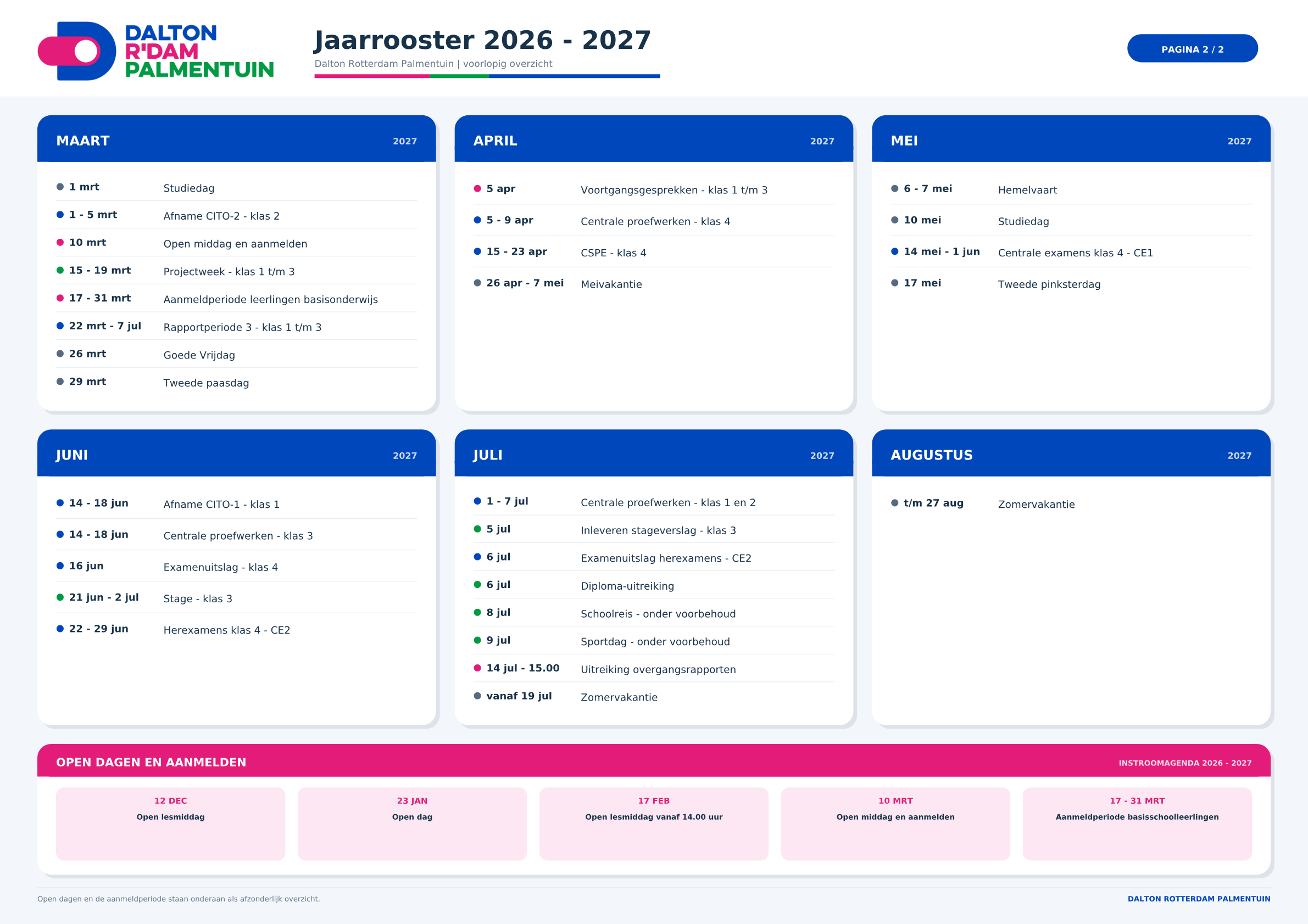 Jaarplanning Dalton Rotterdam Palmentuin pagina 2